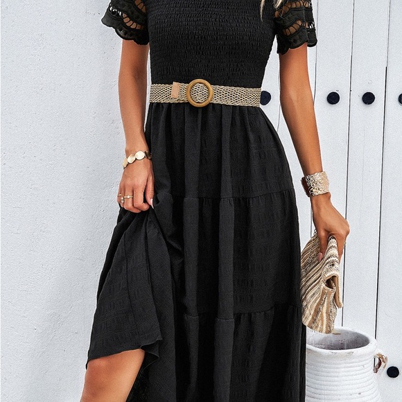 Dresses & Skirts - Elegant Black Smocked Dress